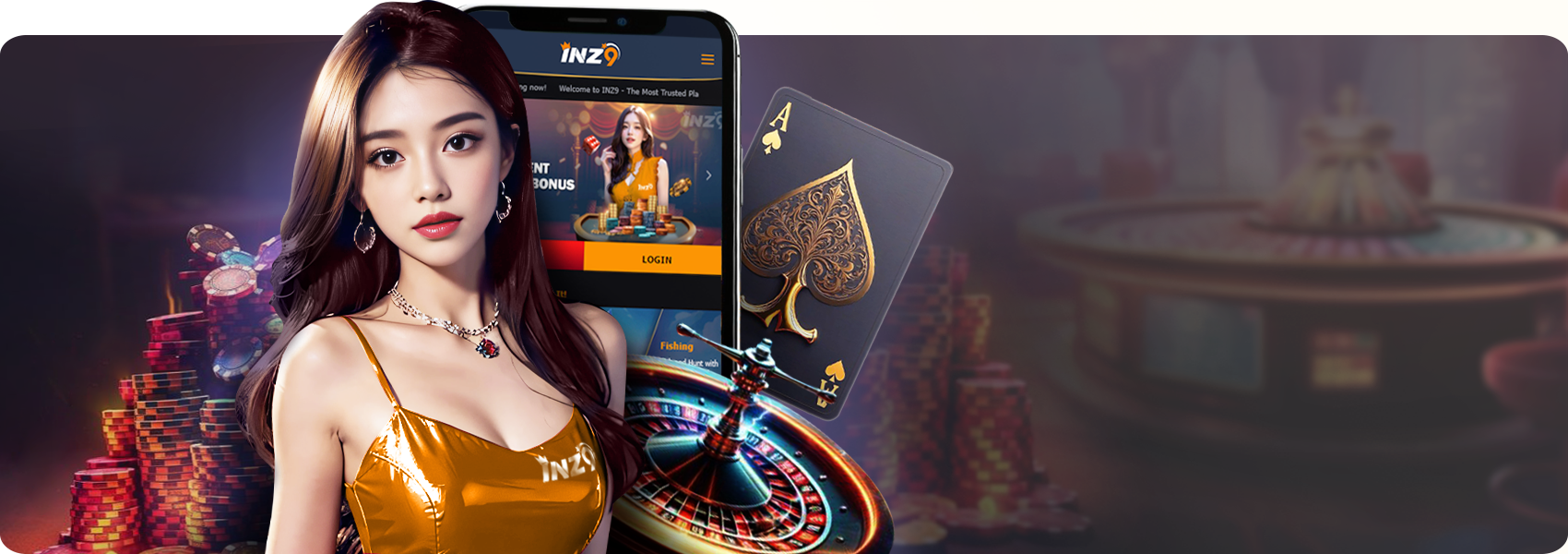 pretty female online casino Malaysia banner